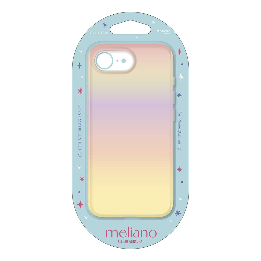 iPhone 16e ソフトケース クリアオーロラ【PM-A25SUCAPN】