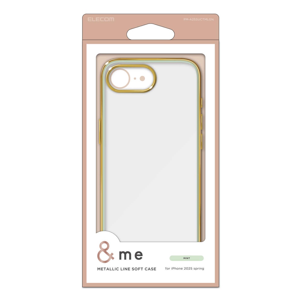 iPhone 16e &me ソフトケース メタリックライン【PM-A25SUCTMLGN】