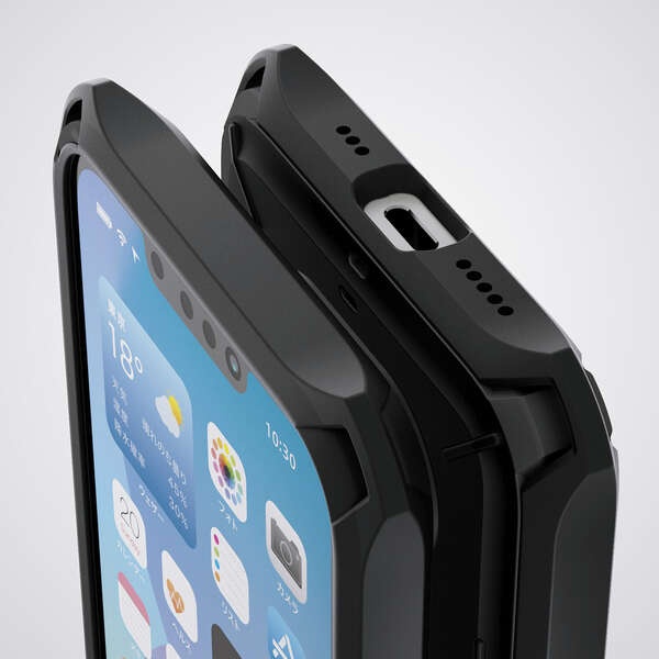 iPhone 16e ZEROSHOCK Solid Plus ケース【PM-A25SZEROSPBK】