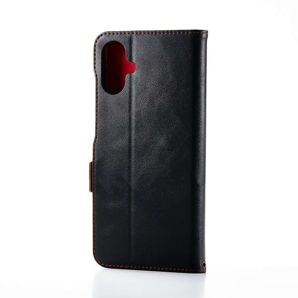 Galaxy A25 5G ソフトレザーケース 磁石付 耐衝撃 ステッチ【PM-G253PLFYBK】