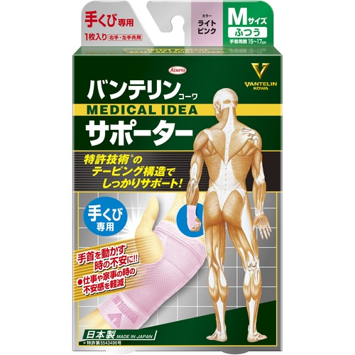 バンテリンコーワサポーター 手くび専用ふつうサイズ ライトピンク【23091】