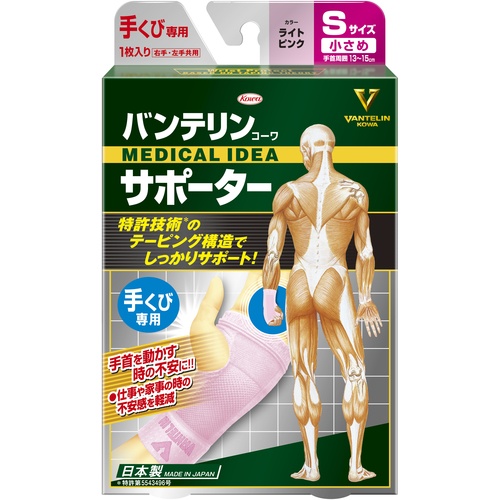 バンテリンコーワサポーター 手くび専用小さめサイズ ライトピンク【23090】