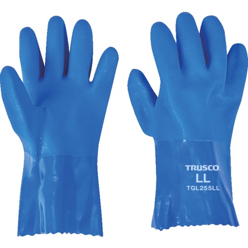 TRUSCO 耐油ビニール手袋1.2mm厚 LLサイズ 左手用 10枚入【TGL255LL-10L】