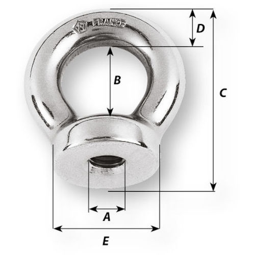 Wichard アイナット SUS316L 内幅12mm M12【6366】