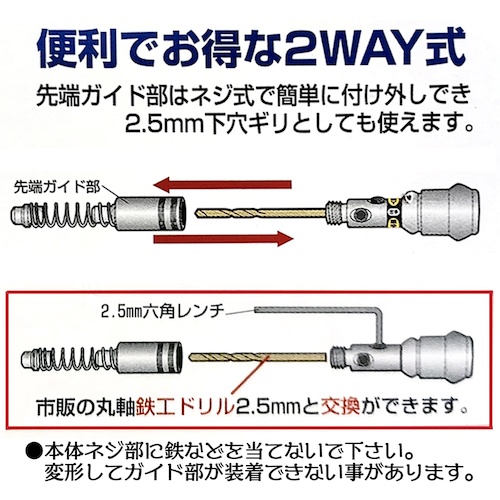 ベストツール KOSEI 手すり用2WAY簡単センターガイド 2.5mm【PW-25】