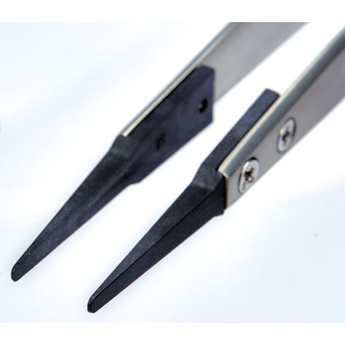 TRUSCO ESDチップピンセット 先丸型 先端幅2mm【EP-R2】