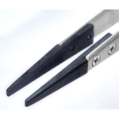 TRUSCO ESDチップピンセット 先平型 先端幅3mm【EP-H3】