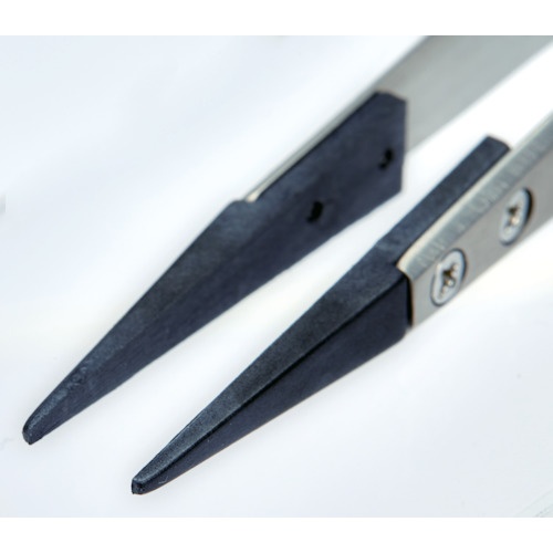 TRUSCO ESDチップピンセット 先平型 先端幅1.5mm【EP-1.5】