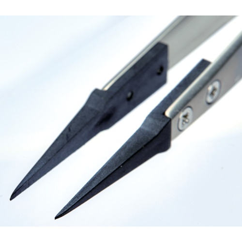 TRUSCO ESDチップピンセット 先細型 先端幅0.4mm【EP-0.4】