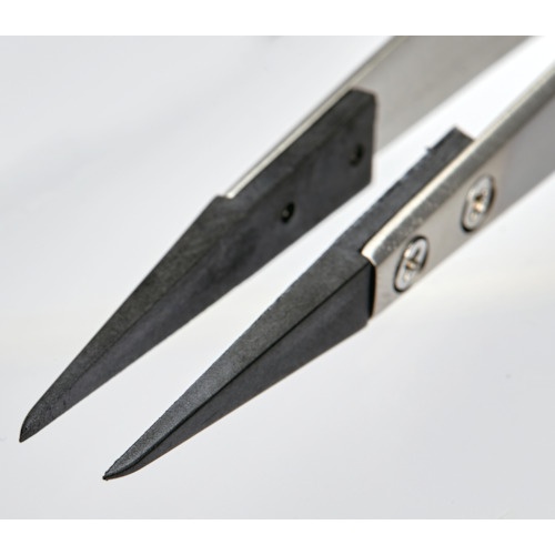 TRUSCO ESDチップピンセット 先細型 先端幅0.6mm【EP-0.6】