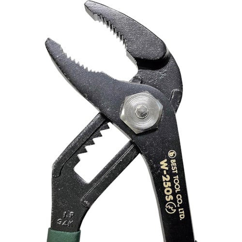 ベストツール マルビー カチオン電着塗装 バネ付ウォーターポンププライヤー(ビニールグリップ付)250mm【W-250S】