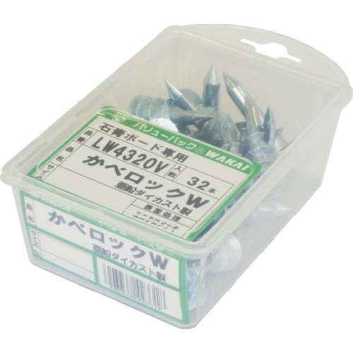 WAKAI せっこうボード壁用アンカー かべロックW タッピングサラ付 30セット入【LW430SV】