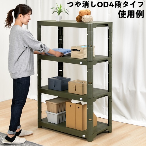 TRUSCO プラ棚 高さ1800-5段タイプ コーナーキャップ4個付 アーセナルグレー【TPT-6345C-DG】