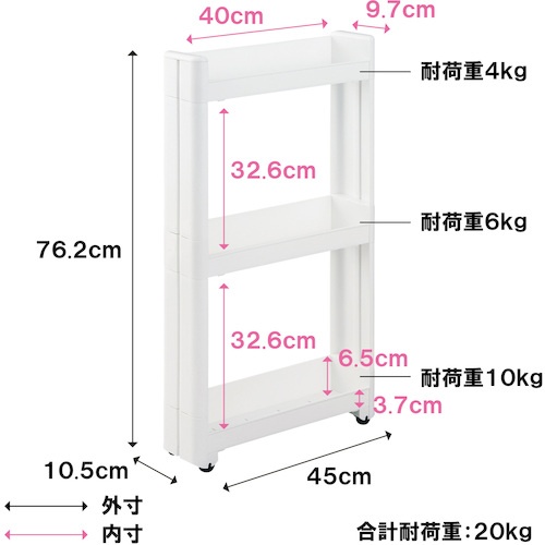 不動技研 スマートワゴンFit W100 45-3段 W F2570【13763】