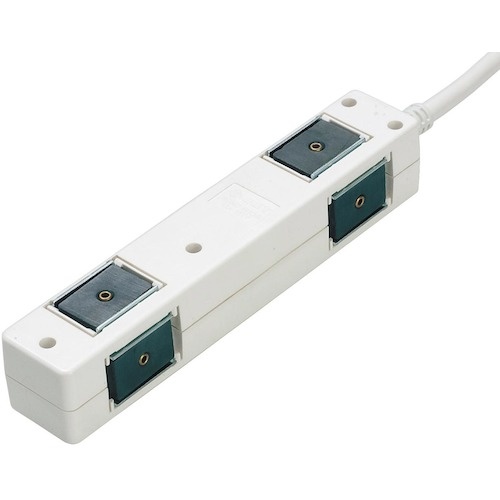 YAZAWA 3Pマグネットタップ4個口2m白【Y02JKP402WH】