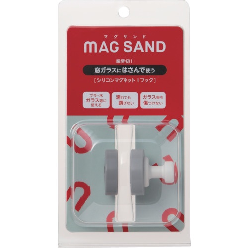 MAGEVER 挟んで使うマグネット マグサンド iフック ホワイト 強力マグネットフック ネオジム磁石【1-0214SAND-IW】