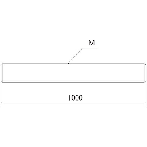 SUNCO ユニクロ 寸切ボルト M20X1000 (1本入)【C1-00-1000-0200-0000-01】