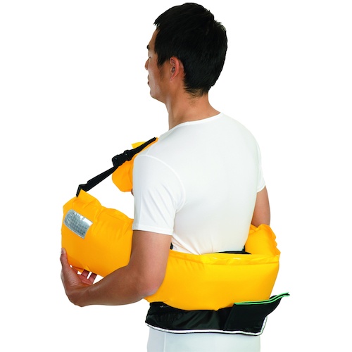 OCEANLIFE 自動膨張式ウエストタイプ 作業用ライフジャケット ブラック TYPE A【WR-1-BK】