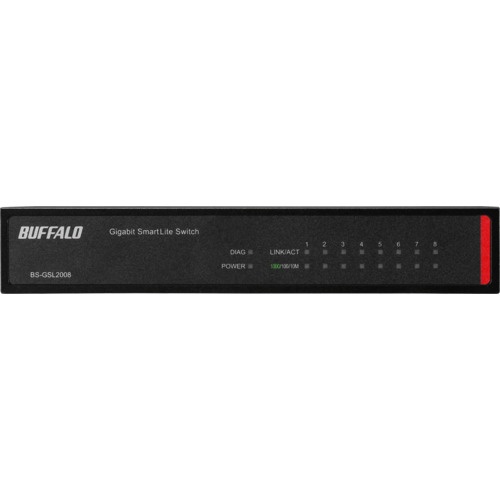 BUFFALO 法人向け Giga対応 Layer2 スマートLiteスイッチ 8ポート【BS-GSL2008】