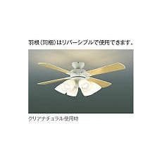 コイズミ 住宅・店舗用照明 非調光 電球色LED付き 薄型インテリアファン 10畳用【AM41906L】