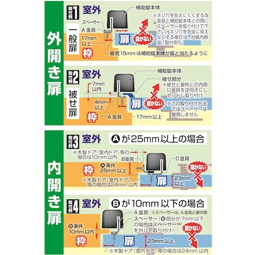 ノムラテック どあロックガード・ディンプルキー式 外開き・内開き兼用(ネジ止めタイプ)【N-1073】