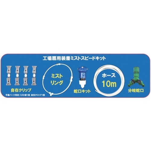 YUYPRO 工場扇用装着ミストスピードキット【Y-NM001】