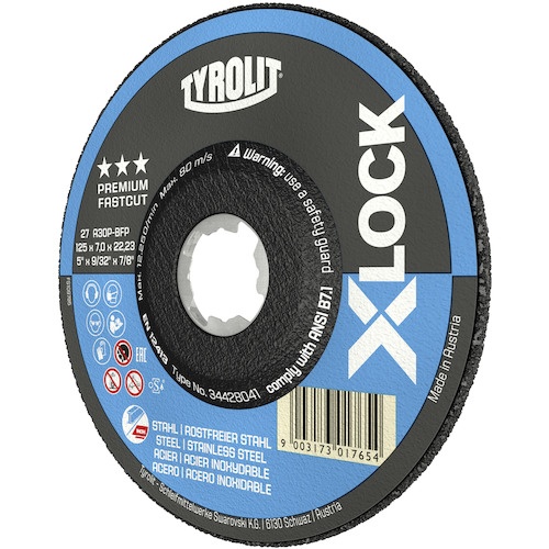 TYROLIT X-LOCK オフセット砥石 プレミアムタイプ 125mm【34428041】