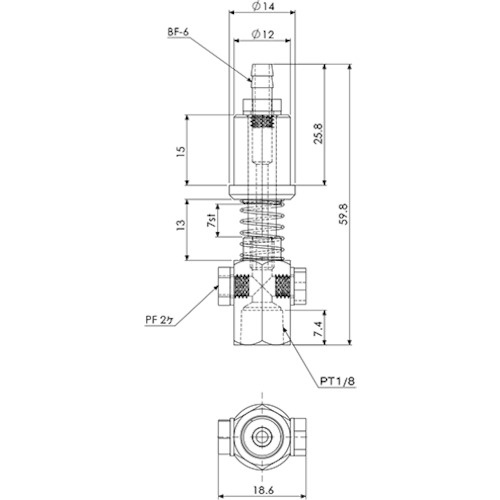 アインツ 吸着金具・回止式・1/8【VFILB2-SH 1/8-P12】
