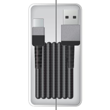 USBA-Cマグネット充電＆データケーブル 15W 1m ブラック【CS-MGTACY100-BK】