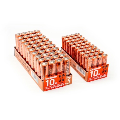 TRUSCO アルカリ乾電池 10年 単4 (4本入)【TLR03GPL-4S】