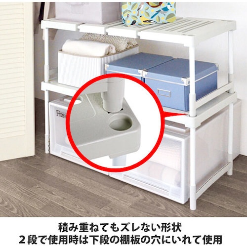 TENMA PRXピタッ!と伸びるん棚 クローゼット用 レギュラータイプ(2台入)【811000298】