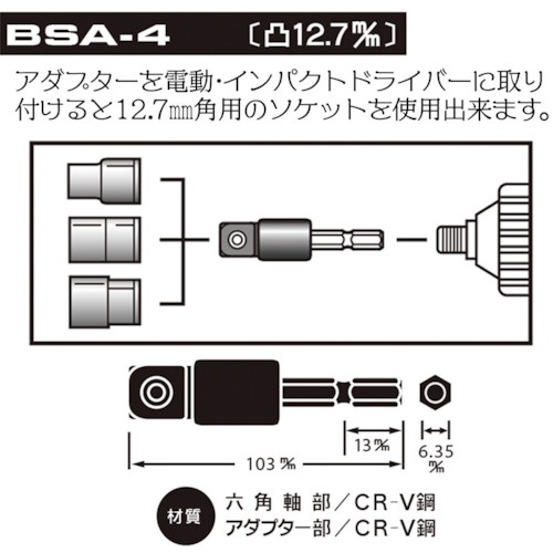 ベストツール BEST 電ドル用ソケットアダプター 12.7【BSA-4】