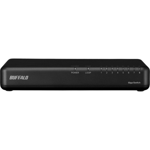 BUFFALO Giga 8ポート スイッチングハブ 電源内蔵 プラスチック筐体 マグネット付 ブラック【LSW6-GT-8NPBK】