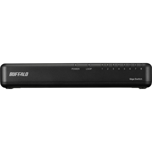 BUFFALO Giga 8ポート スイッチングハブ 電源内蔵 プラスチック筐体 マグネット付 ブラック【LSW6-GT-8NPBK】