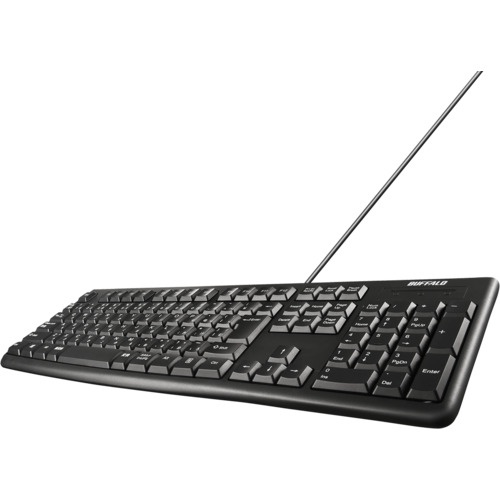 BUFFALO USB接続 有線スタンダードキーボード ブラック【BSKBU100BK】