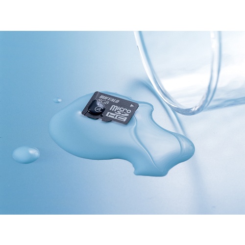 BUFFALO 防水仕様 Class4対応 microSDHCカード SD変換アダプター付モデル 16GB【RMSD-BS16GAB】