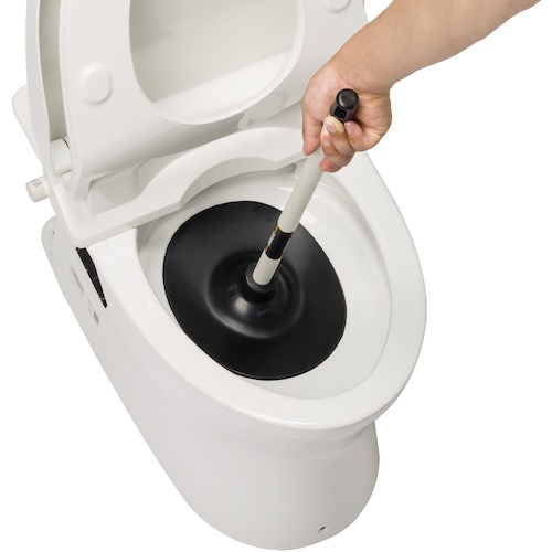 テラモト トイレつまりとりFITワイド(節水便器対応)短柄トレイ付【CL-421-080-0】