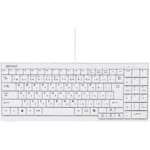 BUFFALO USB接続 有線スリムキーボード ホワイト【BSKBU14WH】