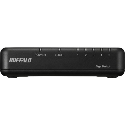 BUFFALO Giga 5ポート スイッチングハブ 電源外付け プラスチック筐体 ブラック【LSW6-GT-5EPL/BK】