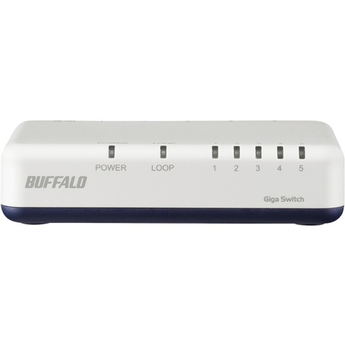BUFFALO Giga 5ポート スイッチングハブ 電源外付け プラスチック筐体 ホワイト【LSW6-GT-5EPL/WH】