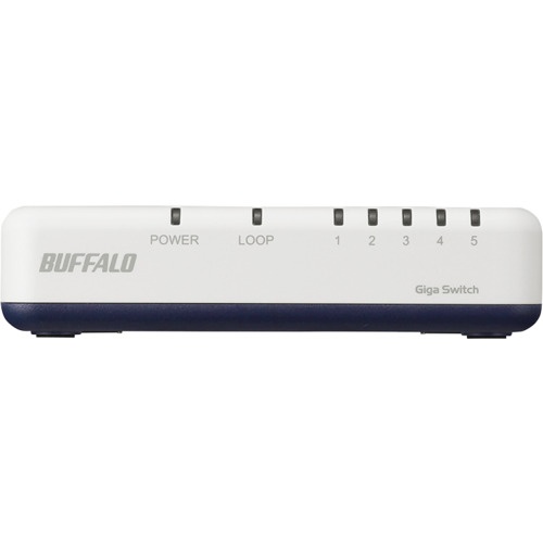 BUFFALO Giga 5ポート スイッチングハブ 電源外付け プラスチック筐体 ホワイト【LSW6-GT-5EPL/WH】