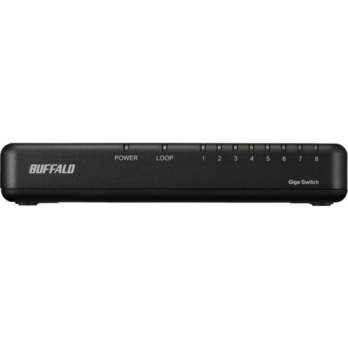 BUFFALO Giga 8ポート スイッチングハブ 電源外付け プラスチック筐体 ブラック【LSW6-GT-8EPL/BK】