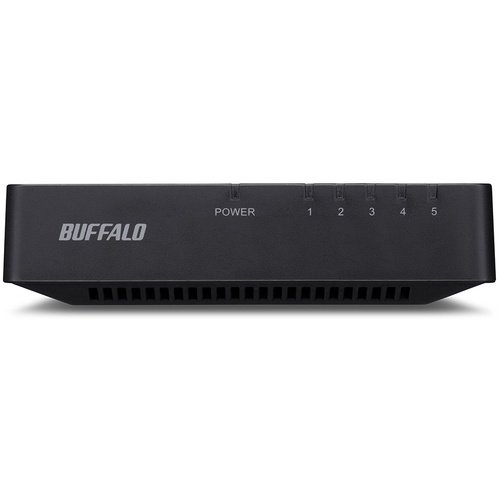 BUFFALO 10/100Mbps対応 スイッチングHub プラスチック筐体/電源外付けモデル(マグネットなし) 5ポート ブラック【LSW4-TX-5EPL/BKD】