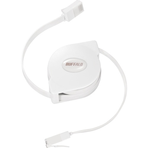BUFFALO ツメの折れないCat6 LANケーブル 巻取式 1.5m ブラック【BL6TM15BK】