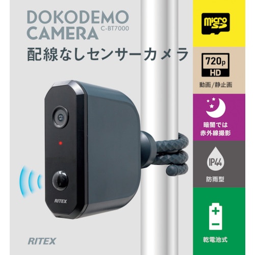 RITEX 乾電池式どこでもセンサーカメラ【C-BT7000】