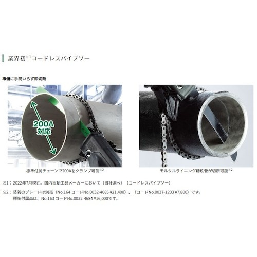 HiKOKI パイプソー 100V チェンバイス付【CR22Y】