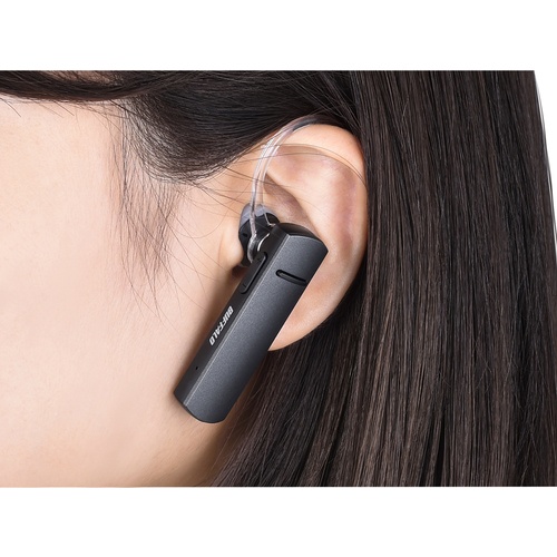 BUFFALO Bluetooth4.1対応 片耳ヘッドセット ブラック【BSHSBE200BK】