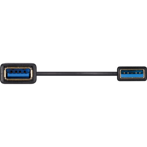 BUFFALO USB3.2 Gen1 ケーブル 延長用 A-A スリム 1m ブラック【BU3AAS10BK】
