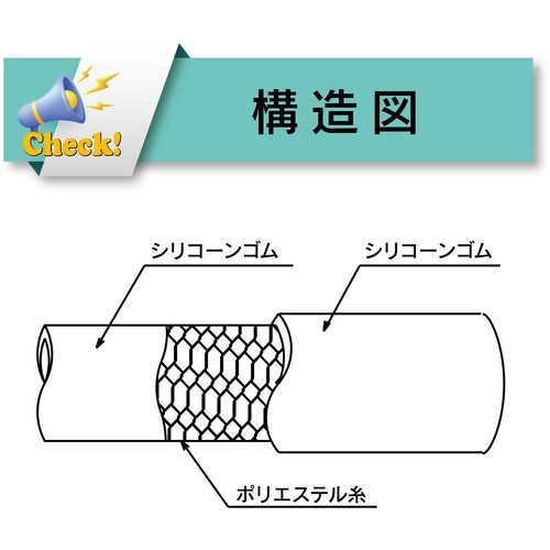 TOYOX 耐熱・食品用耐圧ホース トヨシリコーンホース 内径15.9mm×外径24mm 長さ20m TSI-1520【TSI-15-20】