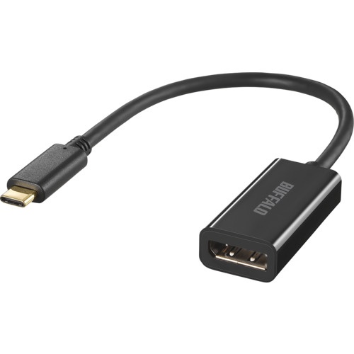 BUFFALO ディスプレイ変換アダプタ USB Type-C - DP ブラック【BDCDPBK】
